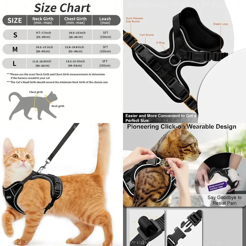Outdoor Adventure Kit - Cat Harness And Leash Set Anti‑Escape