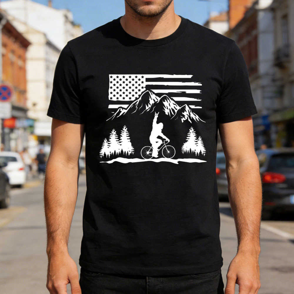 Mountain Biking Usa Flag Men T - Outdoor Adventure Usa review and price
